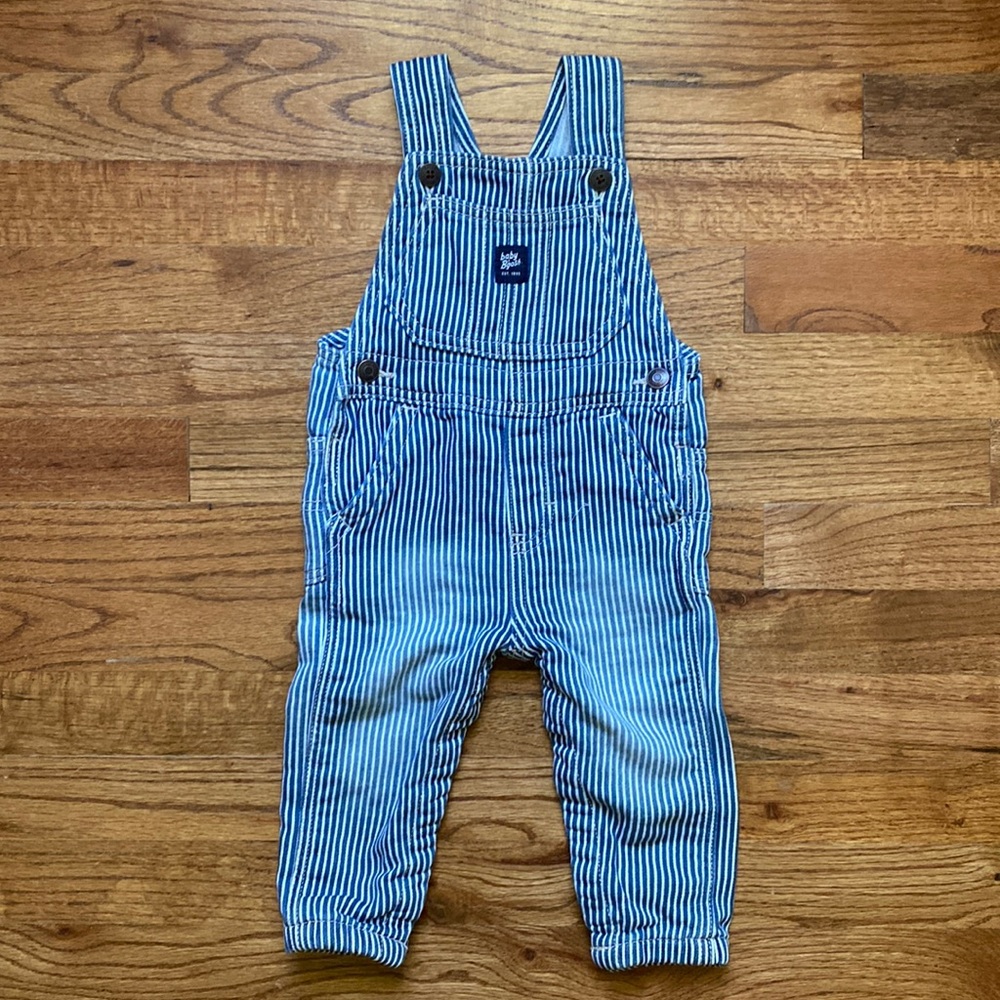Osh Kosh Hickory Striped Overalls.